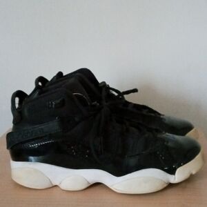 Nike Air Jordan 6 Rings Space Jam 7 Youth Black and White High-Top Sneakers